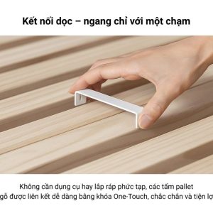 Khóa One-Touch kết nối pallet, liên kết dọc ngang chắc chắn, tiện lợi khi lắp đặt