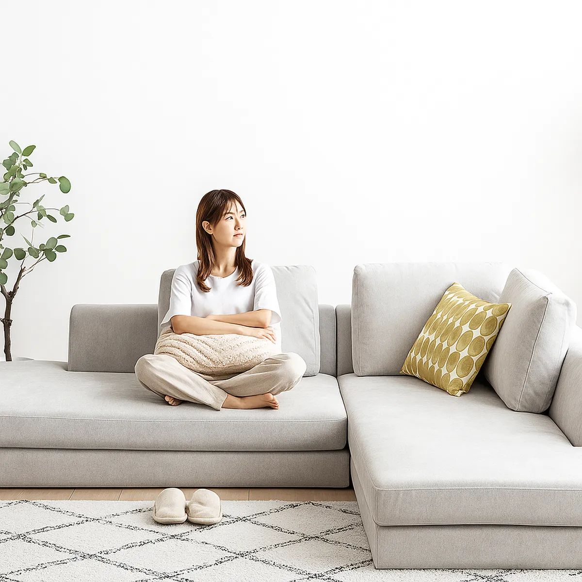 Sofa DS-069PF chuyển đổi low-sofa, chiều cao mặt ngồi 30 cm, linh hoạt cho nhiều không gian.