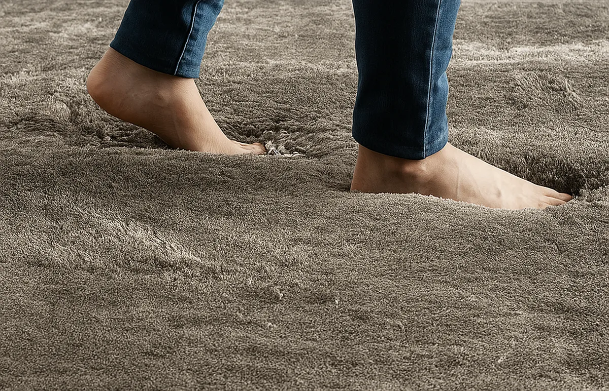 Thảm Shaggy Modern Deco 200×200cm – sợi đàn hồi bền bỉ, ít xẹp lún, sử dụng lâu dài.