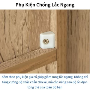 Bàn học Modern-Deco đi kèm phụ kiện gia cố chống lắc ngang và chống đổ, nâng cao độ ổn định và an toàn.