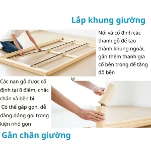 Bo tròn các góc khung và lót nỉ chống trầy dưới chân – an toàn cho trẻ nhỏ, bảo vệ sàn gỗ