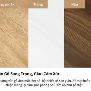 Bàn học Modern-Deco với bề mặt vân gỗ tự nhiên, hoàn thiện tinh tế, mang lại cảm giác ấm áp như gỗ thật.