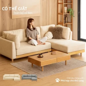 Sofa góc Modern-Deco thiết kế rộng rãi – cho phép nằm duỗi người thoải mái trong phòng khách hiện đạ