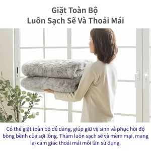 Thảm Shaggy 200×200cm Modern Deco có thể giặt toàn bộ dễ dàng – luôn sạch sẽ, mềm mại và bền đẹp.