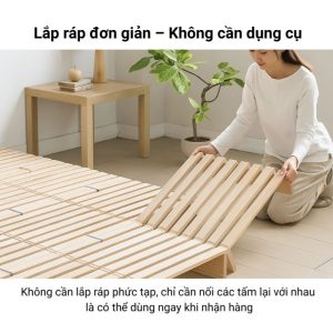Chất liệu gỗ thông tự nhiên, giữ vẻ đẹp mộc mạc, ấm áp và gần gũi cho không gian sống