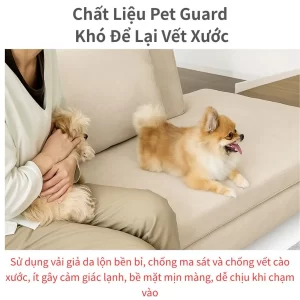 Sofa thú cưng DS-069PF sử dụng chất liệu Pet Guard chống trầy xước, chống thấm, an toàn với trẻ nhỏ.