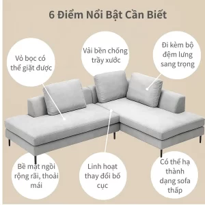 Sofa DS-069PF Modern Deco – tổng hợp 6 điểm nổi bật: vỏ bọc giặt được, chống xước, rộng rãi, linh hoạt và sang trọng