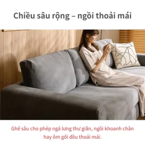 Sofa DS-070PF chân gỗ tự nhiên chắc chắn, bền bỉ.