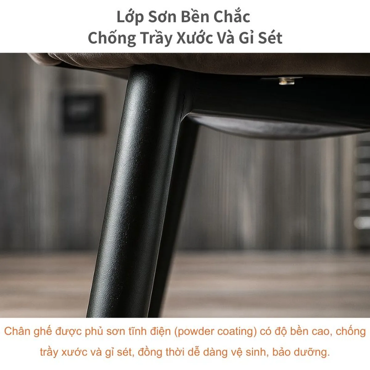Chân ghế EMS03 phủ sơn tĩnh điện chống trầy xước và gỉ sét