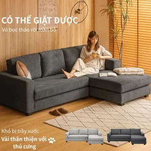 Sofa DS-070PF Modern-Deco vải Pet Guard chống trầy, thân thiện thú cưng.