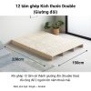 Giường pallet gỗ 12 tấm Double 150×200cm, rộng rãi cho 2 người lớn, chắc chắn và thoải mái.