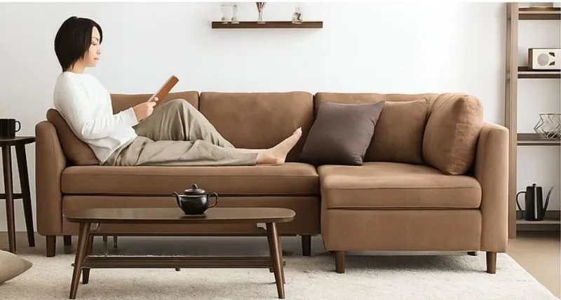 Sofa HY006 màu xám khi kéo ra thành giường ngủ