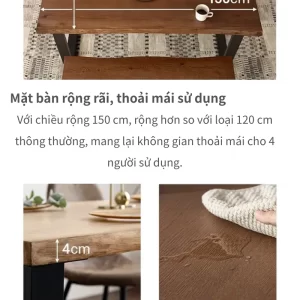 Bề mặt phủ veneer gỗ sồi tự nhiên kết hợp viền gỗ tần bì, mang lại vẻ sang trọng và độ bền vượt trội.