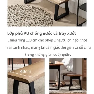 Bề mặt phủ veneer gỗ sồi tự nhiên kết hợp viền gỗ tần bì, mang lại vẻ sang trọng và độ bền vượt trội.