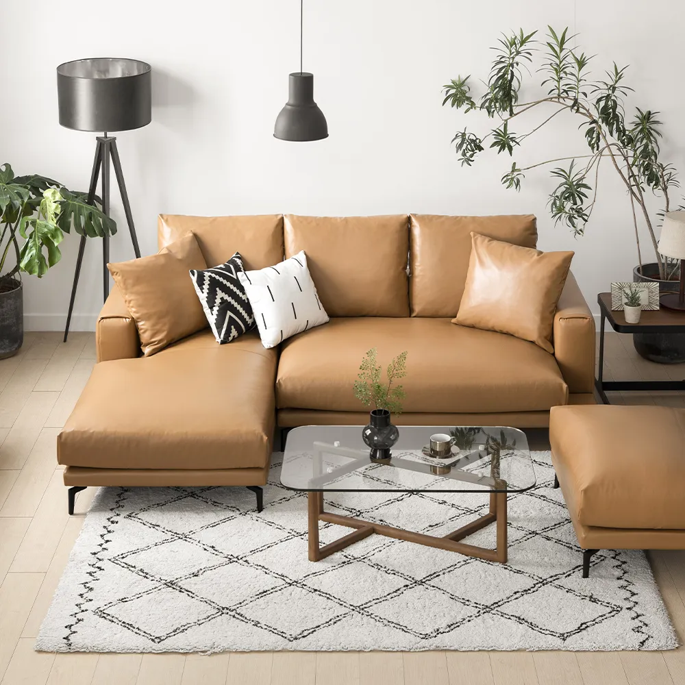 Ghế Sofa Chaise Lounge – Da EPU Cao Cấp| Ottoman Bán Riêng