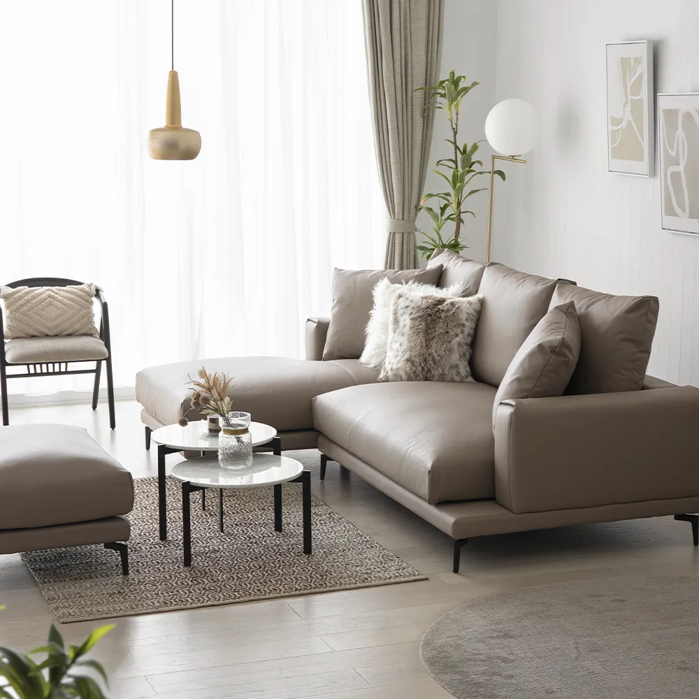 Ghế Sofa Chaise Lounge – Da EPU Cao Cấp| Ottoman Bán Riêng