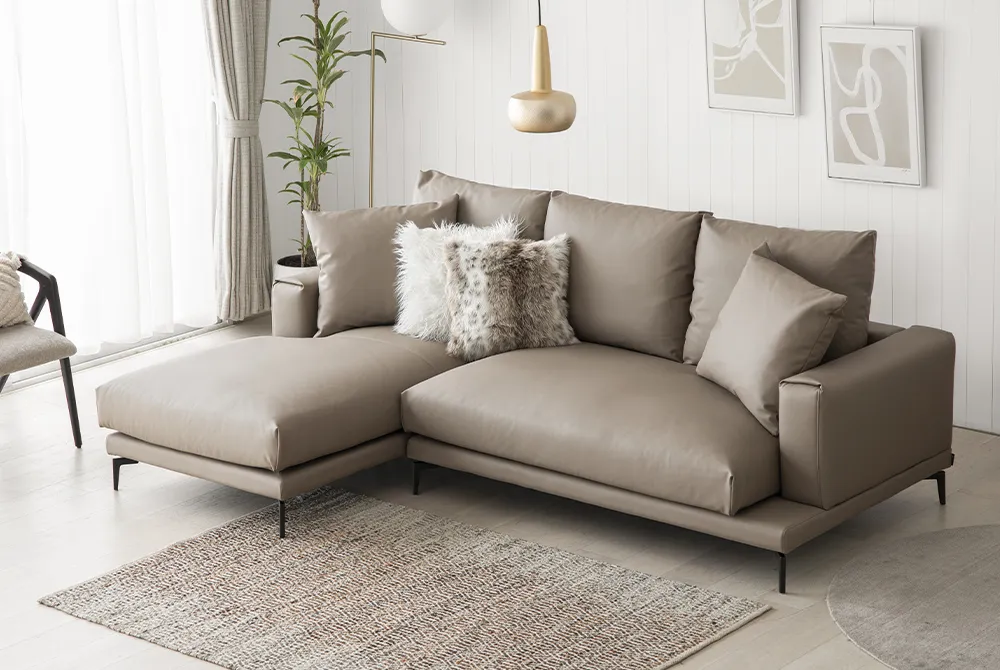 Ghế Sofa Chaise Lounge – Da EPU Cao Cấp | Ottoman Bán Riêng