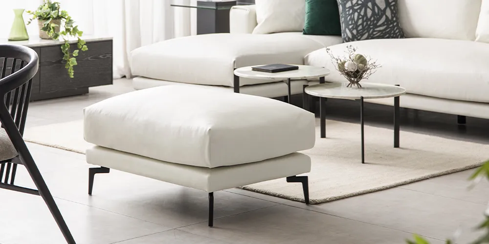 Ghế Sofa Chaise Lounge – Da EPU Cao Cấp | Ottoman Bán Riêng