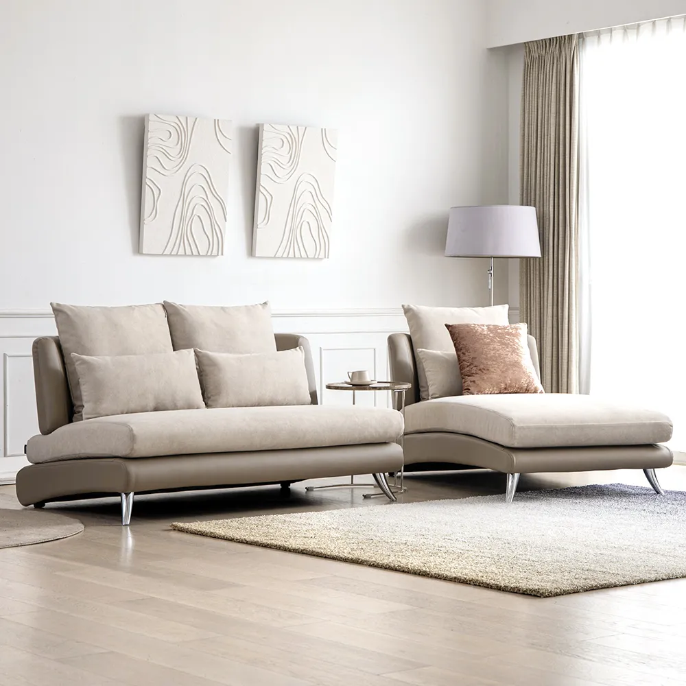 Bộ Sofa 3P + Chaise Vải Kháng Thú Cưng – Compact/Regular/Large