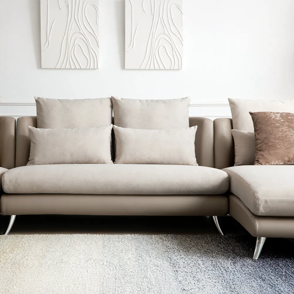 Bộ Sofa 3P + Chaise Vải Kháng Thú Cưng – Compact/Regular/Large
