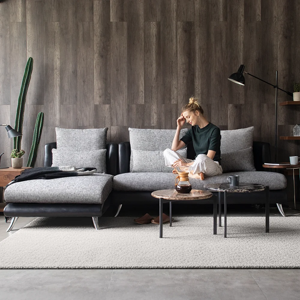 Bộ Sofa 3P + Chaise Vải Kháng Thú Cưng – Compact/Regular/Large