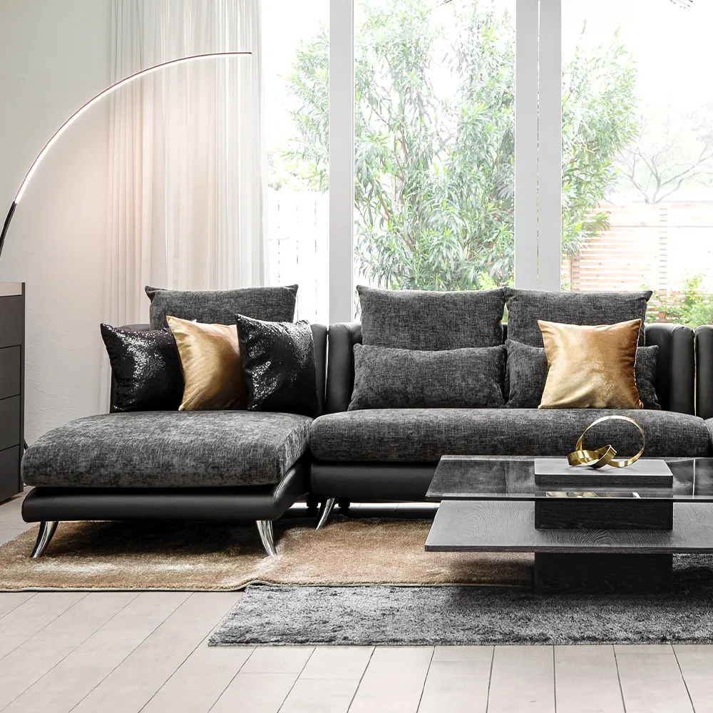 Bộ Sofa 3P + Chaise Vải Kháng Thú Cưng – Compact/Regular/Large
