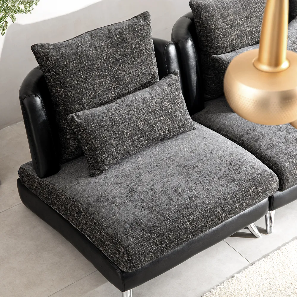 Bộ Sofa 3P + Chaise Vải Kháng Thú Cưng – Compact/Regular/Large