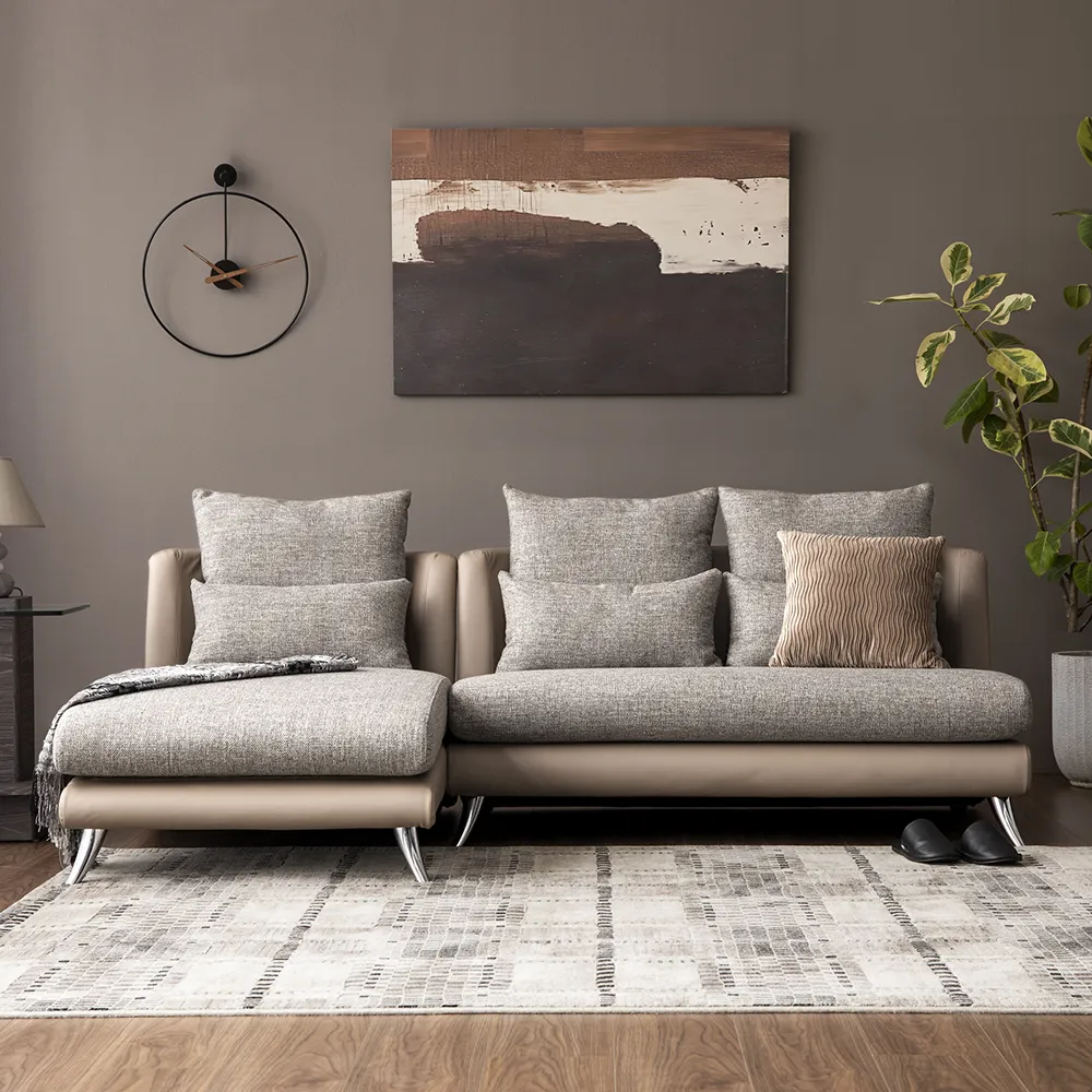 Bộ Sofa 3P + Chaise Vải Kháng Thú Cưng – Compact/Regular/Large