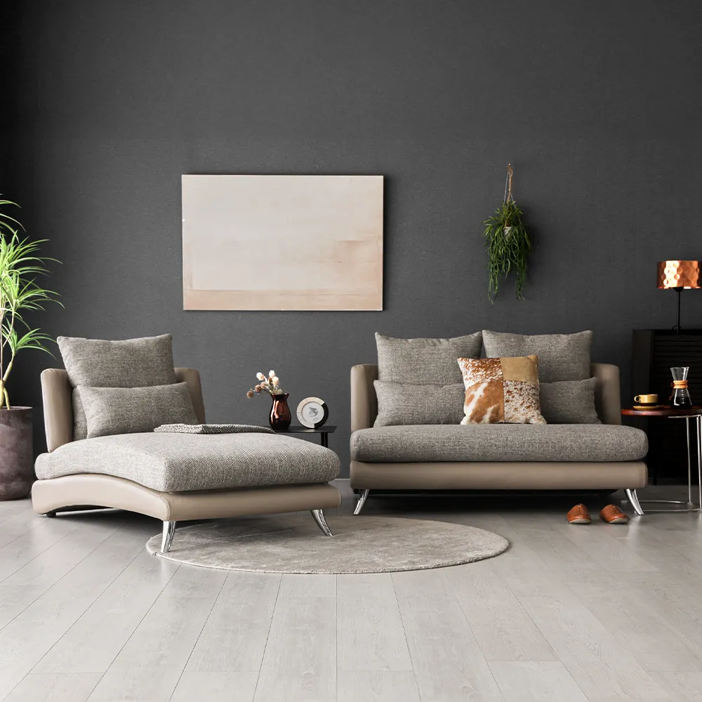 Bộ Sofa 3P + Chaise Vải Kháng Thú Cưng – Compact/Regular/Large