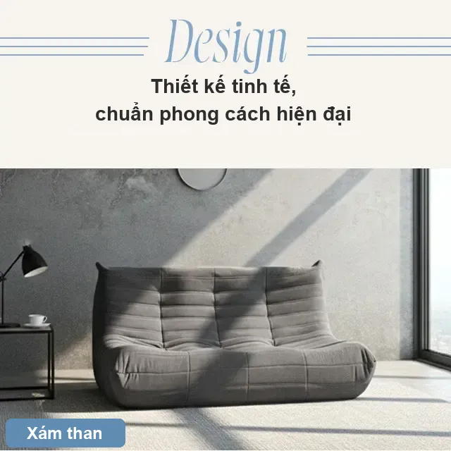 Thiết kế tinh tế, chuẩn phong cách hiện đại - sofa foam HY012 màu xám than